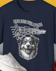 Blue Eyes Full Of Love, Volume 2 (Australian Shepherd), Unisex T-Shirt-Navy, Design by Dog Gang