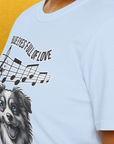 Blue Eyes Full Of Love, Volume 2 (Australian Shepherd), Unisex T-Shirt-, Design by Dog Gang