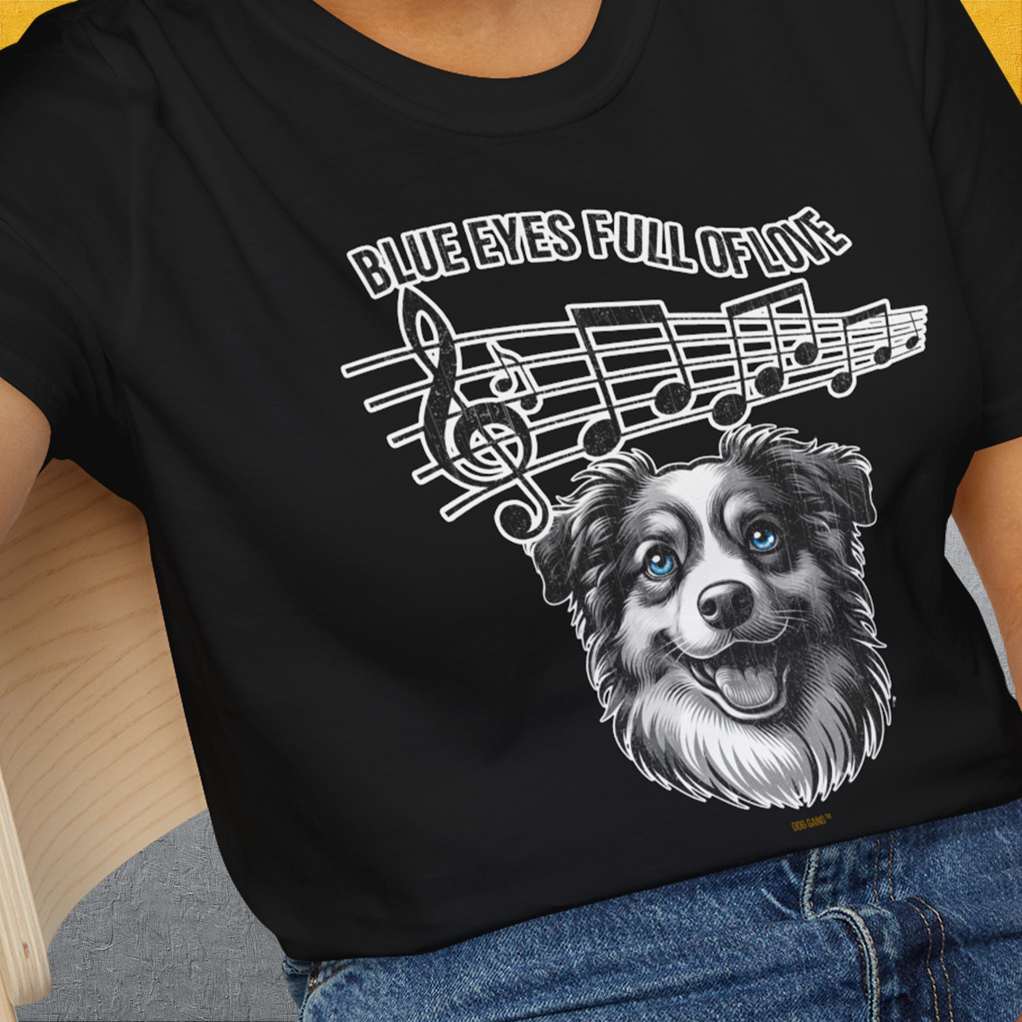 Blue Eyes Full Of Love, Volume 2 (Australian Shepherd), Unisex T-Shirt-, a fun and stylish design for dog lovers from Dog Gang