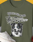 Blue Eyes Full Of Love, Volume 3 (Border Collie), Unisex T-Shirt-Military Green, Design by Dog Gang