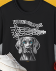 Blue Eyes Full Of Love, Volume 4 (Weimaraner), Unisex T-Shirt-Black, Design by Dog Gang