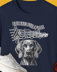 Blue Eyes Full Of Love, Volume 4 (Weimaraner), Unisex T-Shirt-Navy, Design by Dog Gang