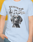 Blue Eyes Full Of Love, Volume 4 (Weimaraner), Unisex T-Shirt-, Design by Dog Gang