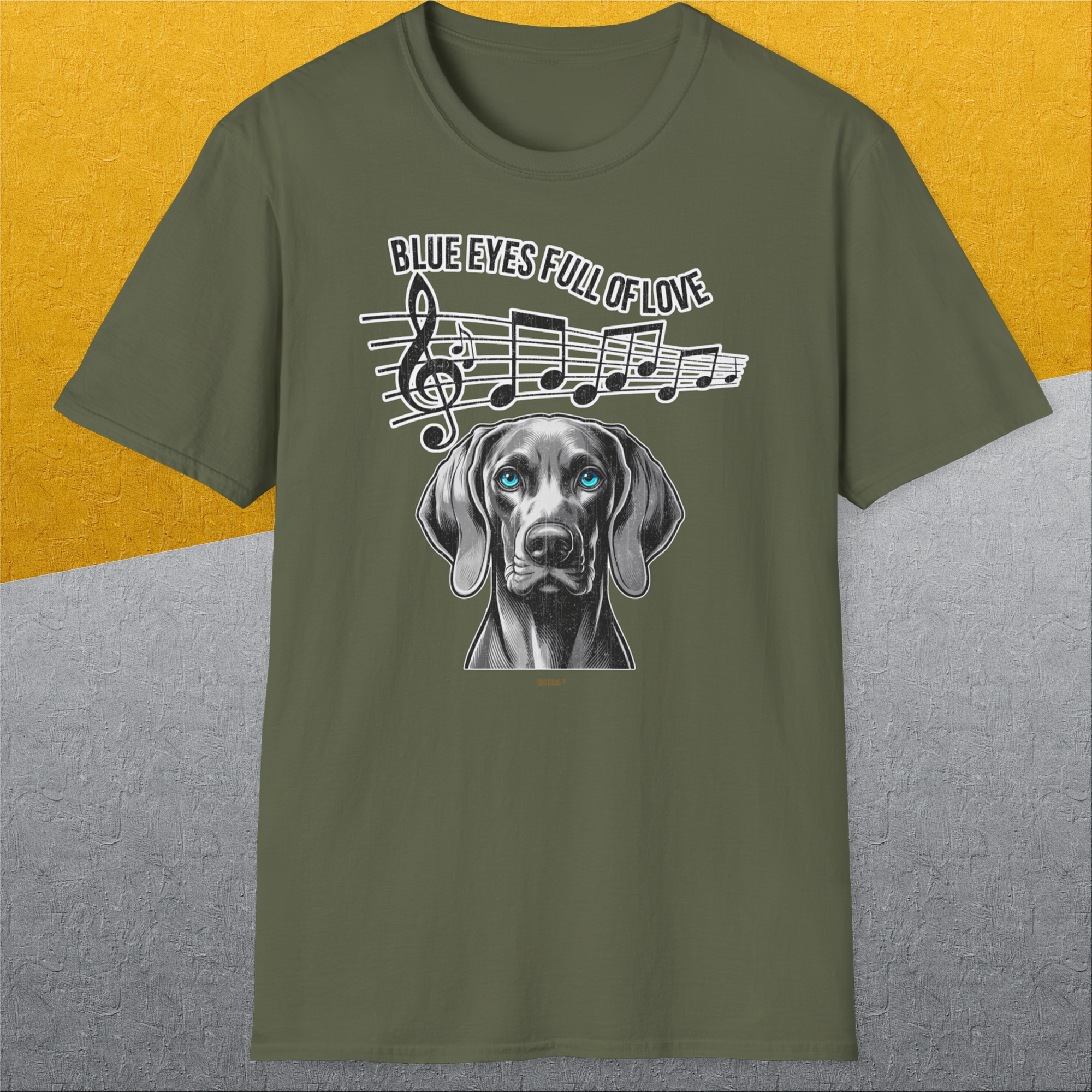 Blue Eyes Full Of Love, Volume 4 (Weimaraner), Unisex T-Shirt-, a cool and stylish design with a funny saying from Dog Gang