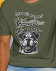 Brown Eyes, My Baby Has Brown Eyes, Volume 1 (Bulldog), Unisex T-Shirt-. For dog lovers and dog owners. Design by Dog Gang