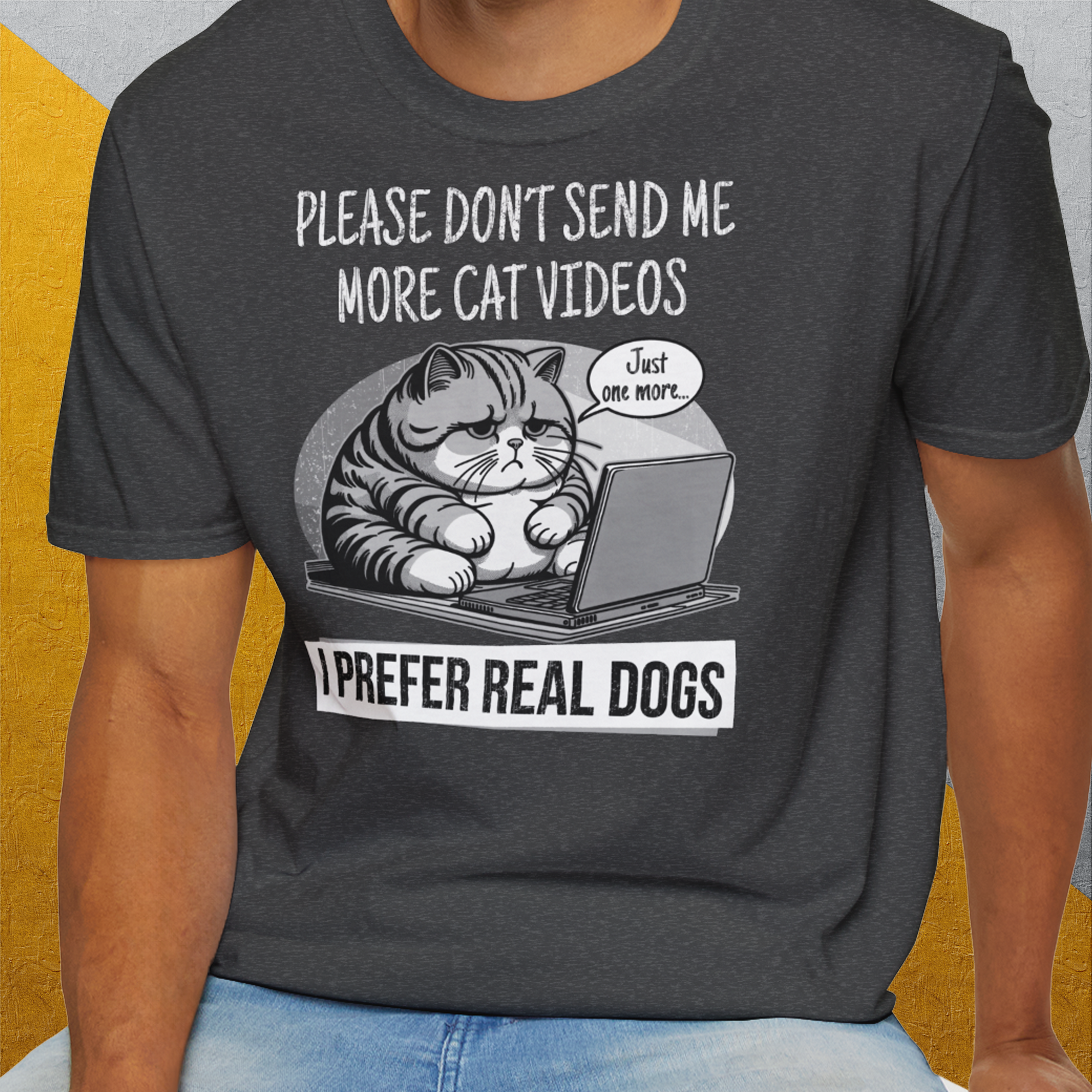 Cat Videos Series, Volume 1, Unisex T-Shirt-humorvolles Hundeshirt, lustiger Spruch mit Hund, Design by Dog Gang
