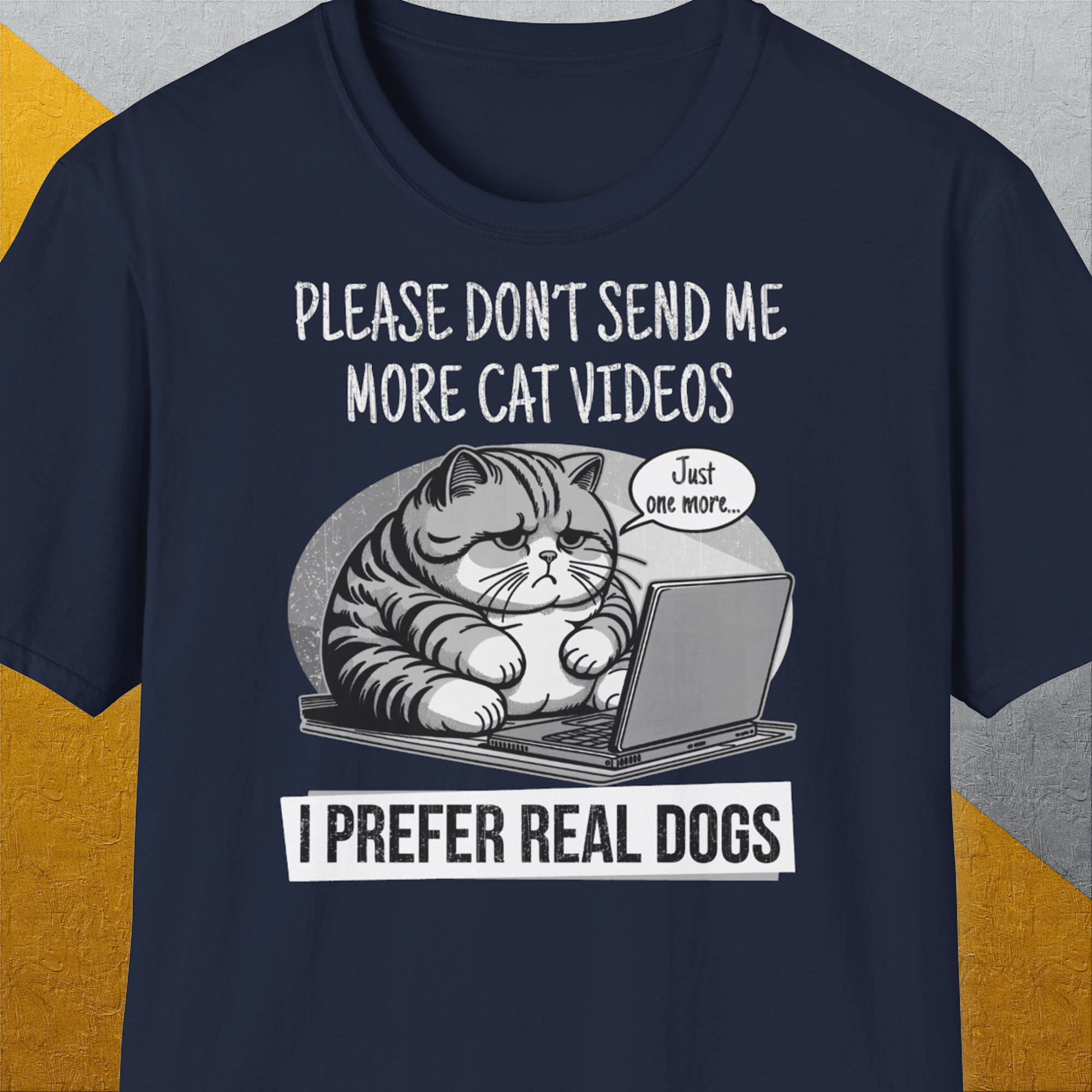 Cat Videos Series, Volume 1, Unisex T-Shirt-Navy-cooles Tee mit lustigem Spruch für Hundefreunde, Design by Dog Gang