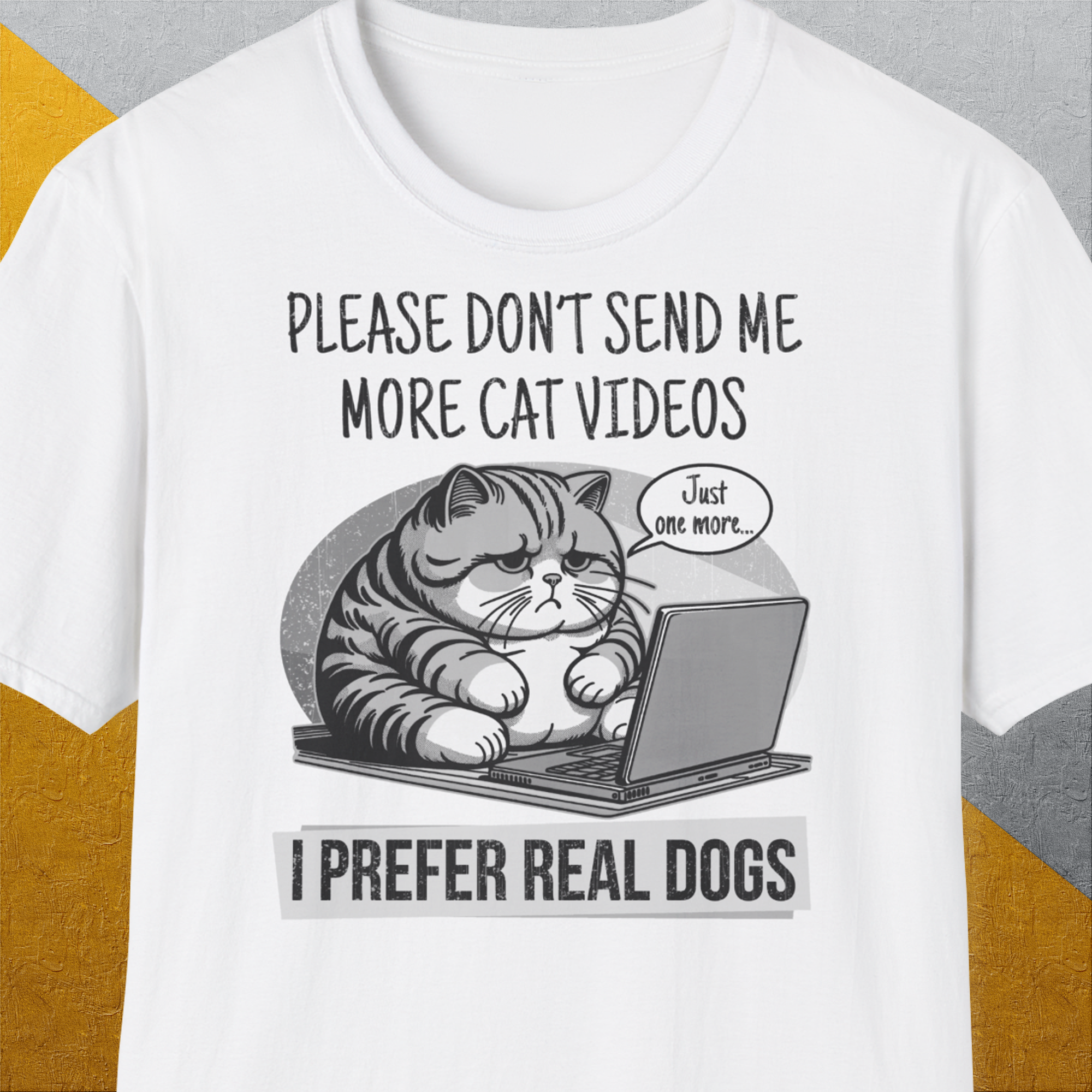 Cat Videos Series, Volume 1, Unisex T-Shirt-White-bequemes Shirt mit lustigem Spruch für Hundebesitzer, Design by Dog Gang