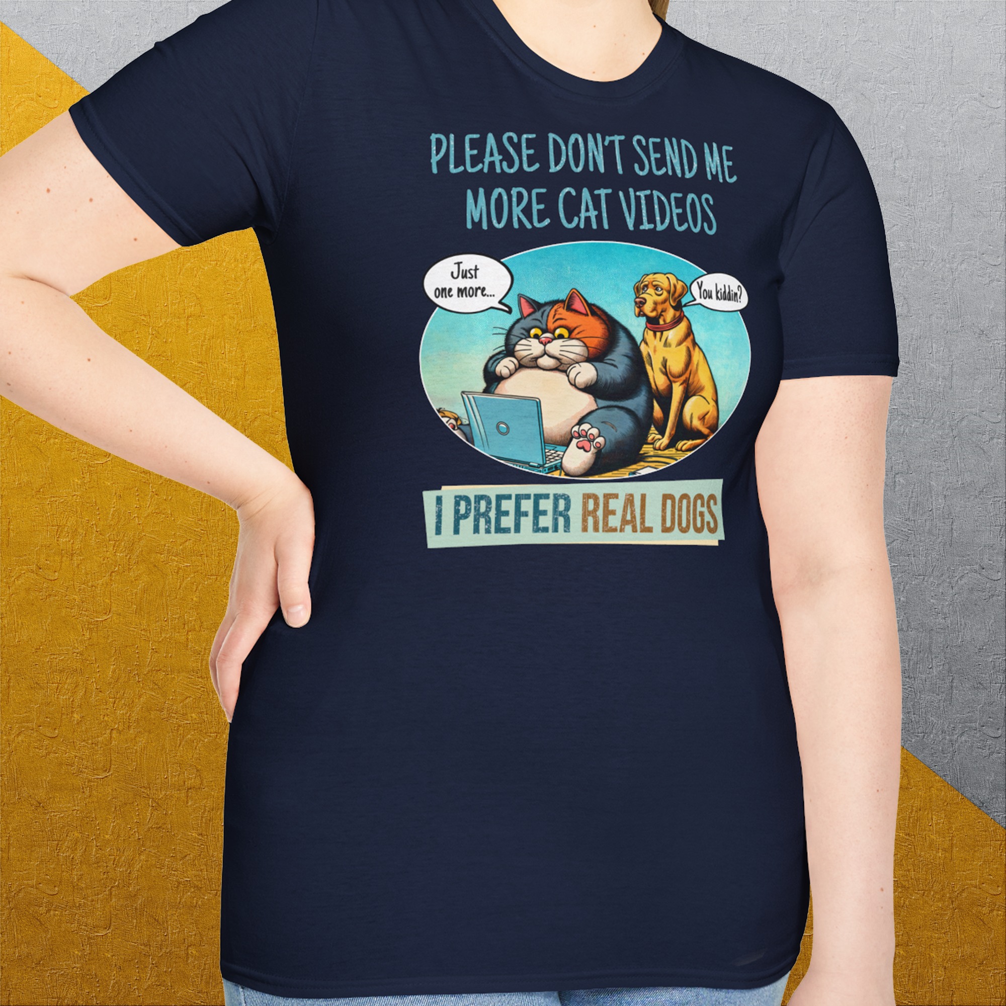 Cat Videos Series, Volume 2, Unisex T-Shirt-humorvolles Hundeshirt, lustiger Spruch mit Hund, Design by Dog Gang