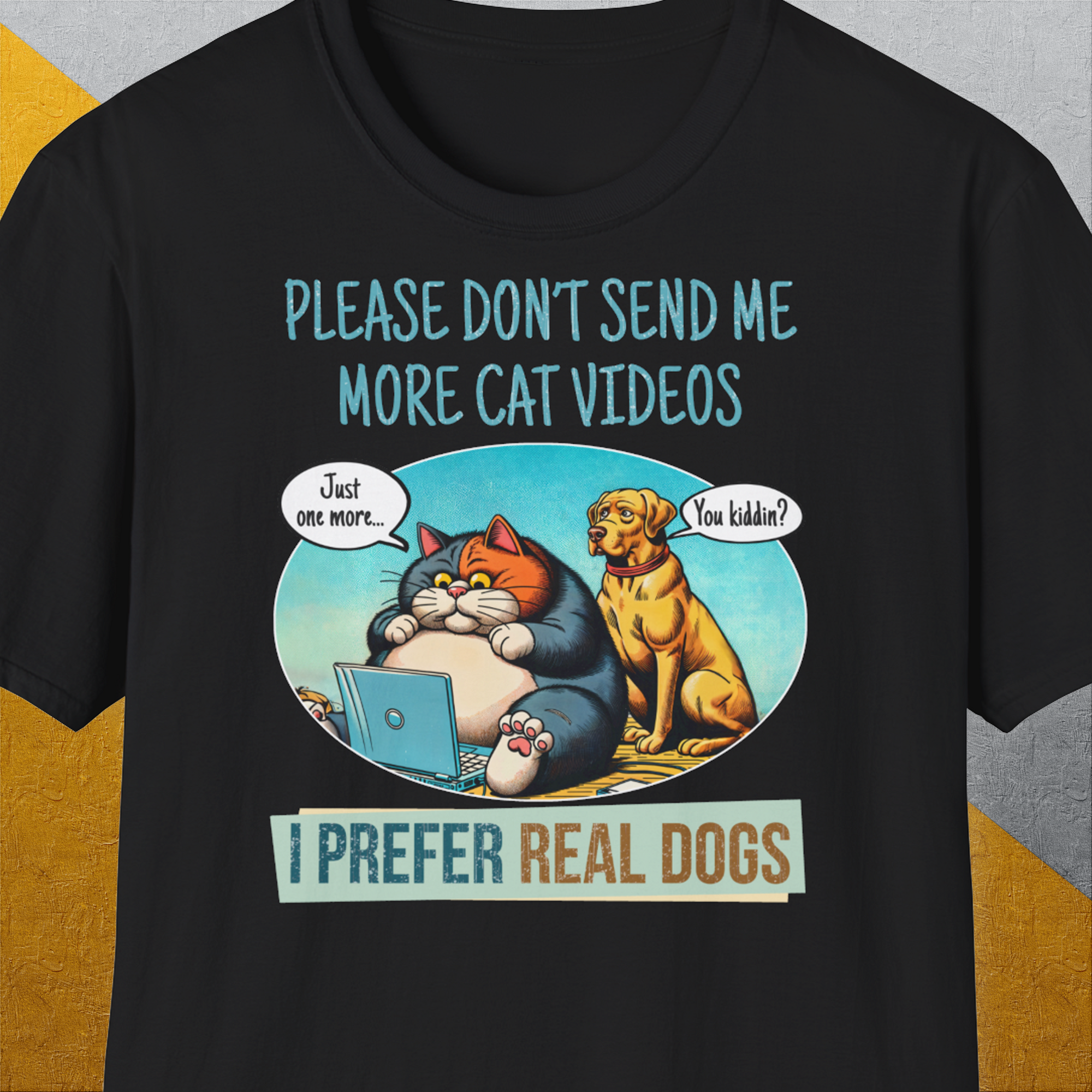 Cat Videos Series, Volume 2, Unisex T-Shirt-Black-originelles und lustiges Hundeshirt, Design by Dog Gang