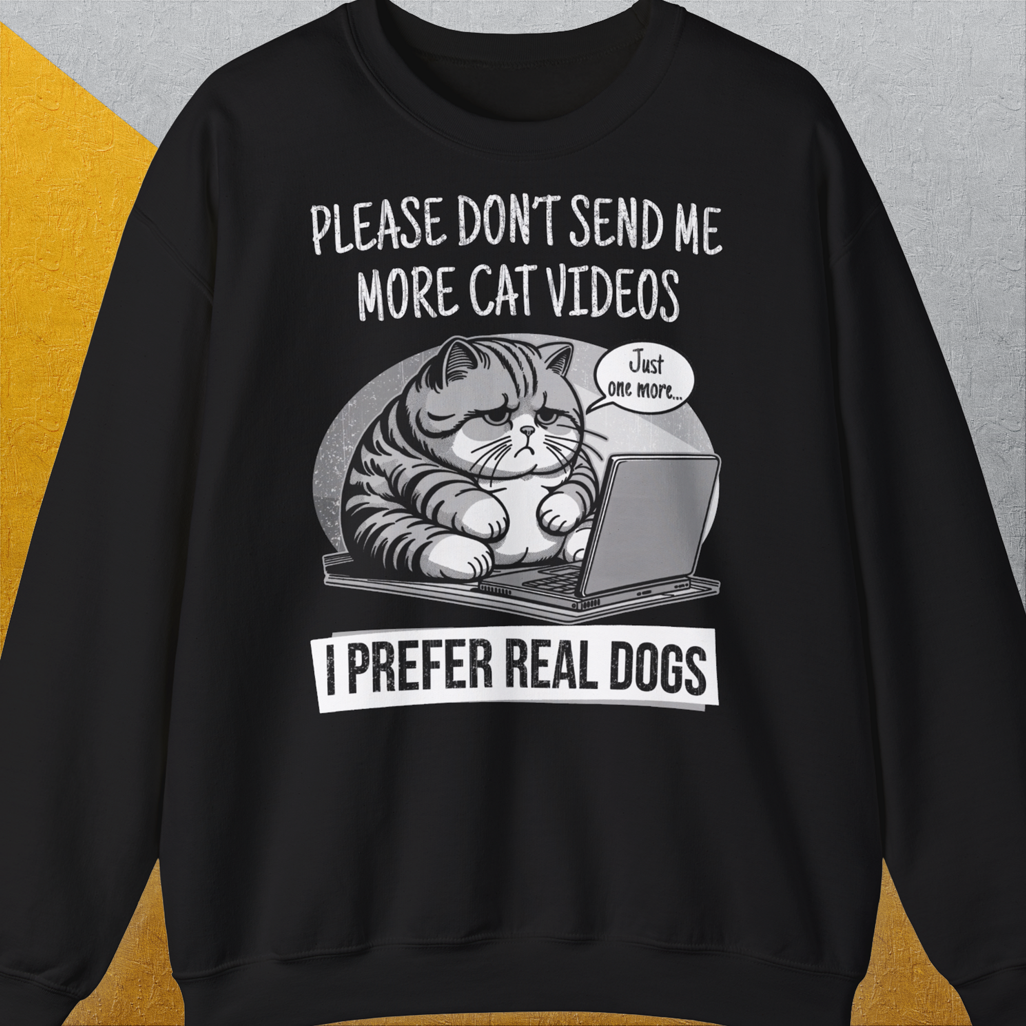 Cat Videos Series, Volume 1, Unisex Sweatshirt-Black-für Hundebesitzer, lustiges Shirt, Design by Dog Gang