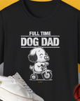 Full Time Dog Dad with a cartoon dog on a bicycle, perfect for any dog owner. Designed by Dog Gang.
