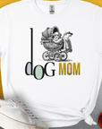 Dog lover gift: The Dog Mom Series, Volume 5 features Dog Mom text with a dog in a vintage stroller. Designed by Dog Gang.