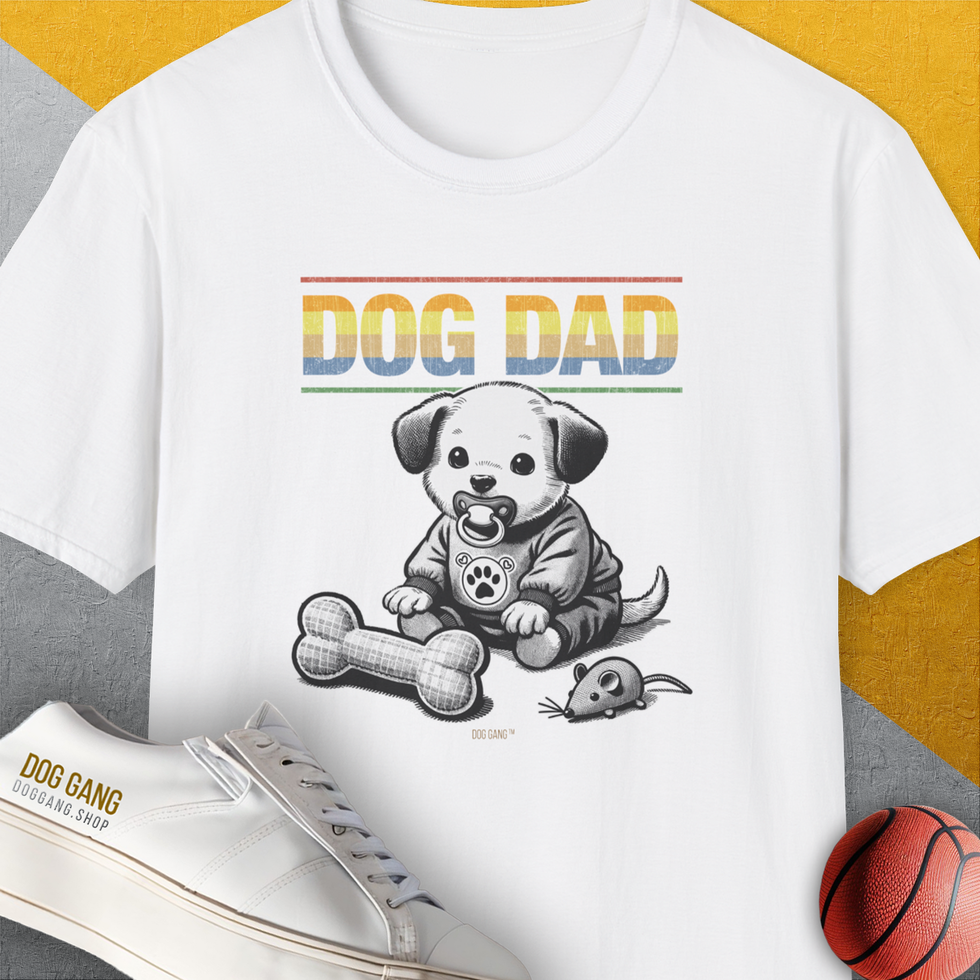 Dog Dad Series, Volume 2, Unisex T-Shirt-White, a cool and stylish design with a funny saying from Dog Gang