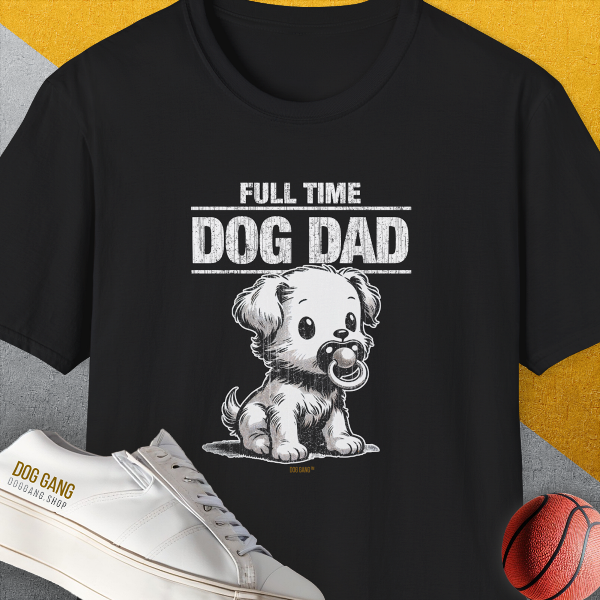 Dog Dad Series, Volume 4, Unisex T-Shirt-Black, Design by Dog Gang