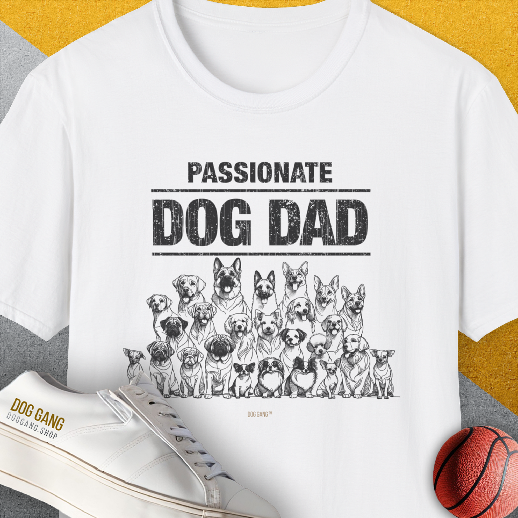 Dog Dad Series, Volume 5, Unisex T-Shirt-White, a cool and stylish design with a funny saying from Dog Gang