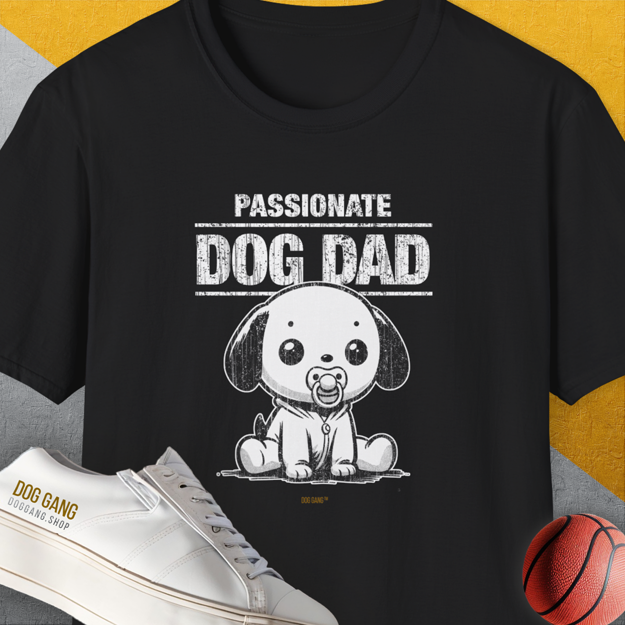 Dog Dad Series, Volume 6, Unisex T-Shirt-Black, Design by Dog Gang