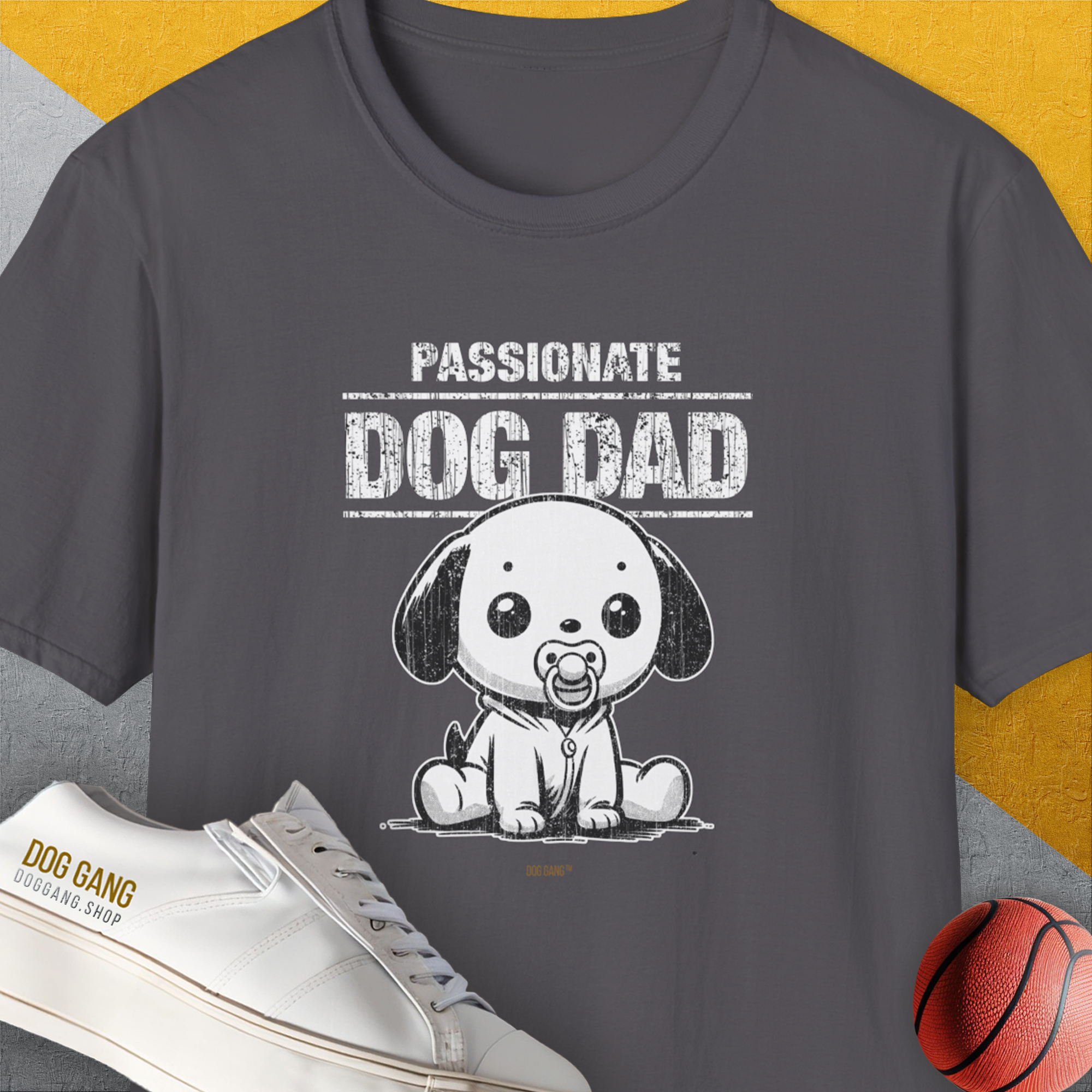 Dog Dad Series, Volume 6, Unisex T-Shirt-Charcoal, Design by Dog Gang