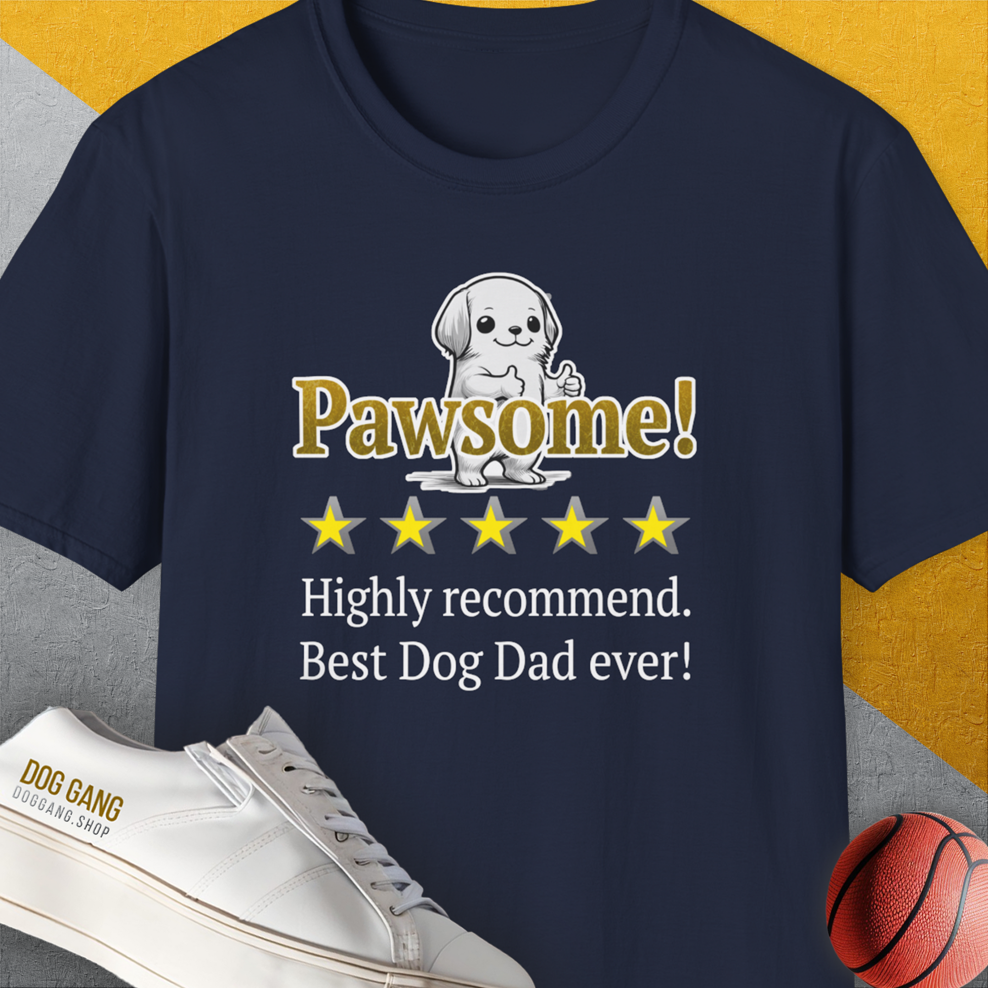 Dog Dad Series, Volume 8, Unisex T-Shirt-Navy, Design by Dog Gang