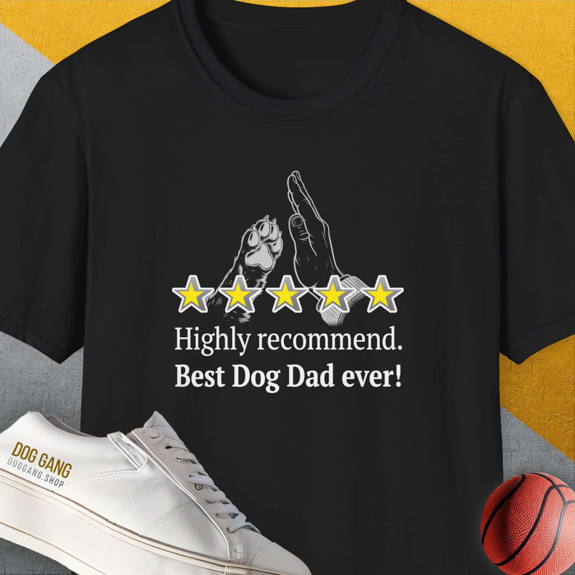 Dog Dad Series, Volume 9, Unisex T-Shirt-Black, Design by Dog Gang