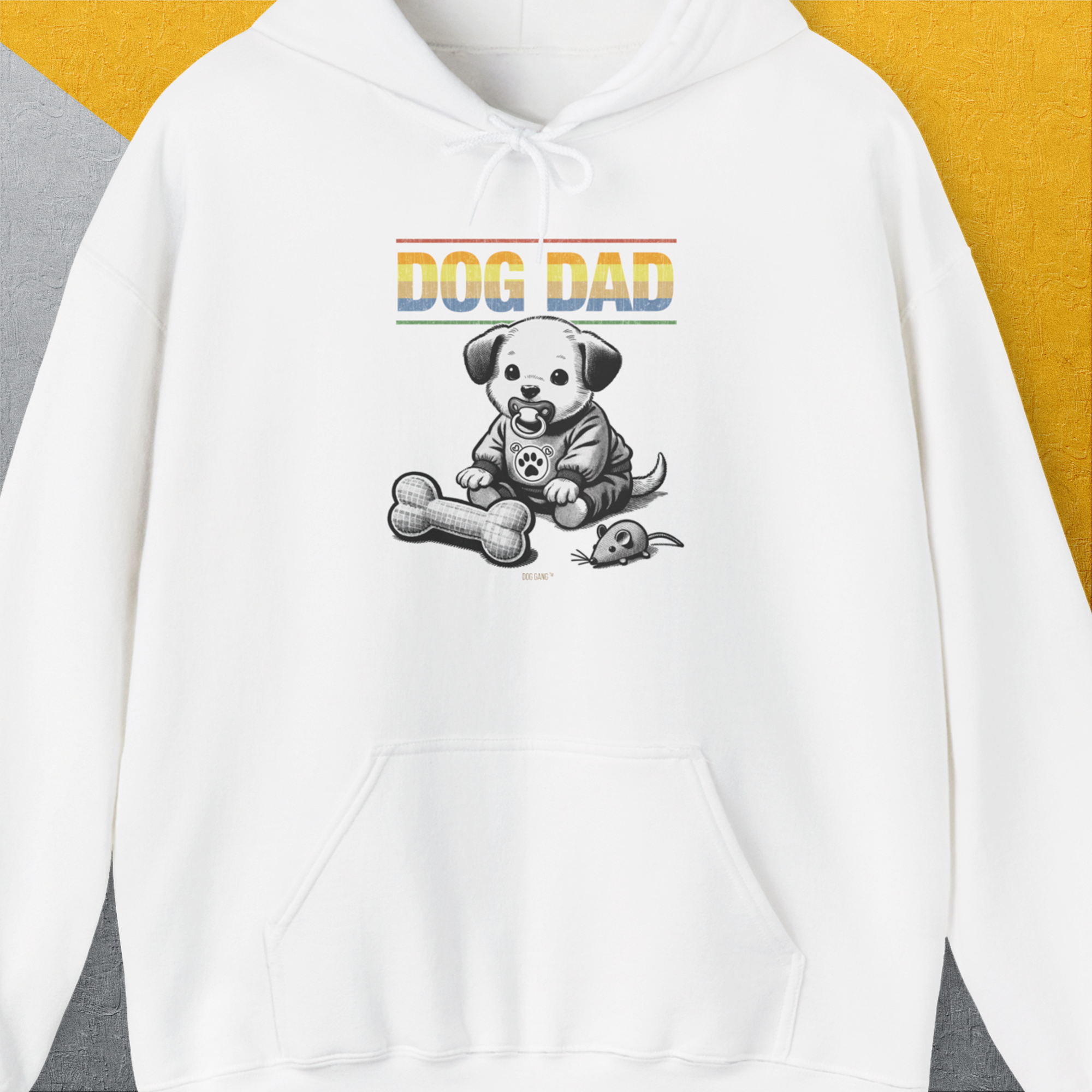 Dog Dad Series, Volume 2, Unisex Hoodie-White. A dog-themed Design from Dog Gang