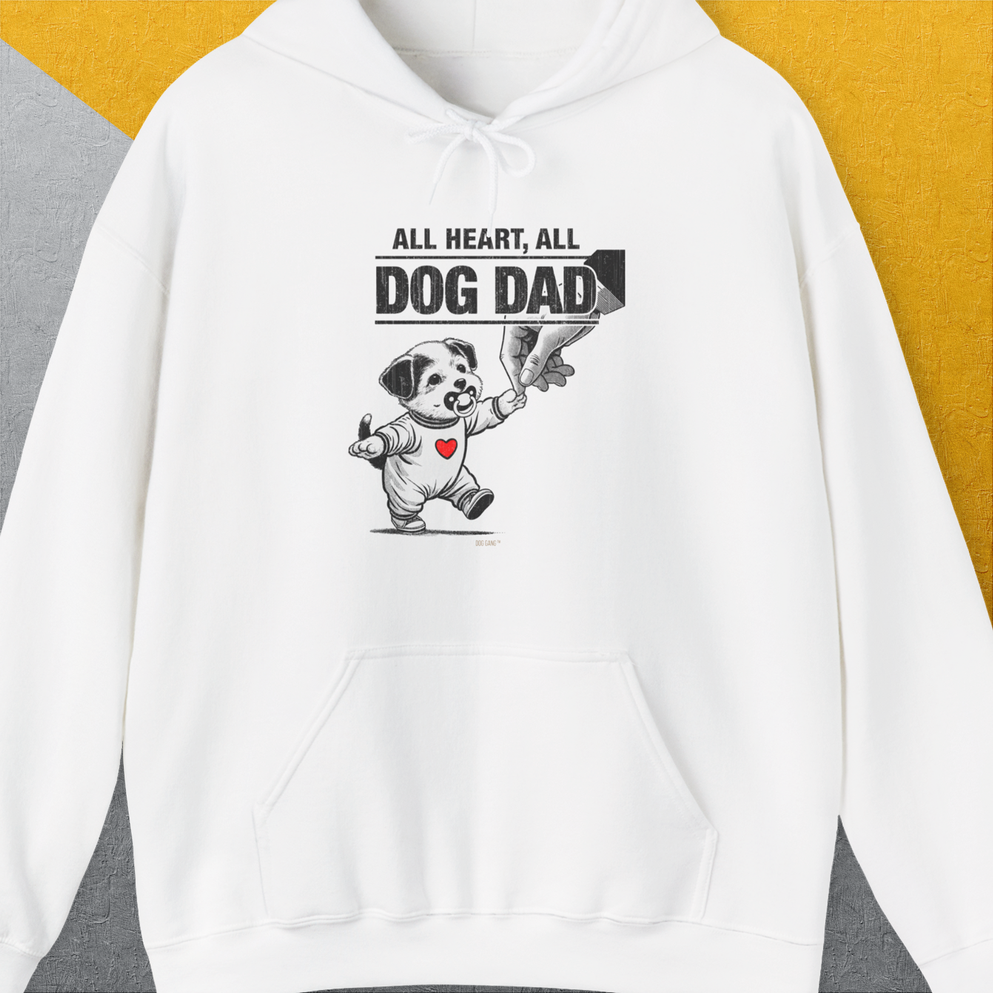 Dog Dad Series, Volume 7, Unisex Hoodie-White. A dog-themed Design from Dog Gang
