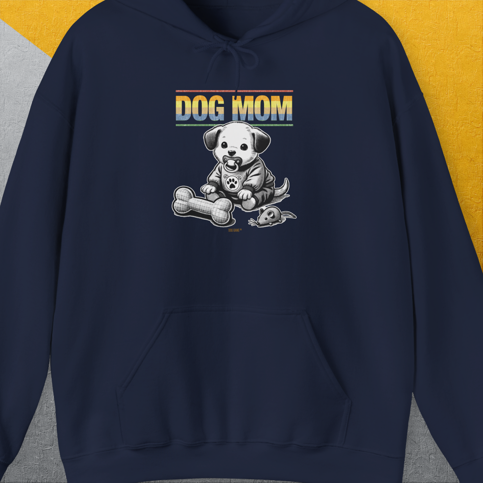 Dog Mom Series, Volume 2, Unisex Hoodie-Navy, Design by Dog Gang