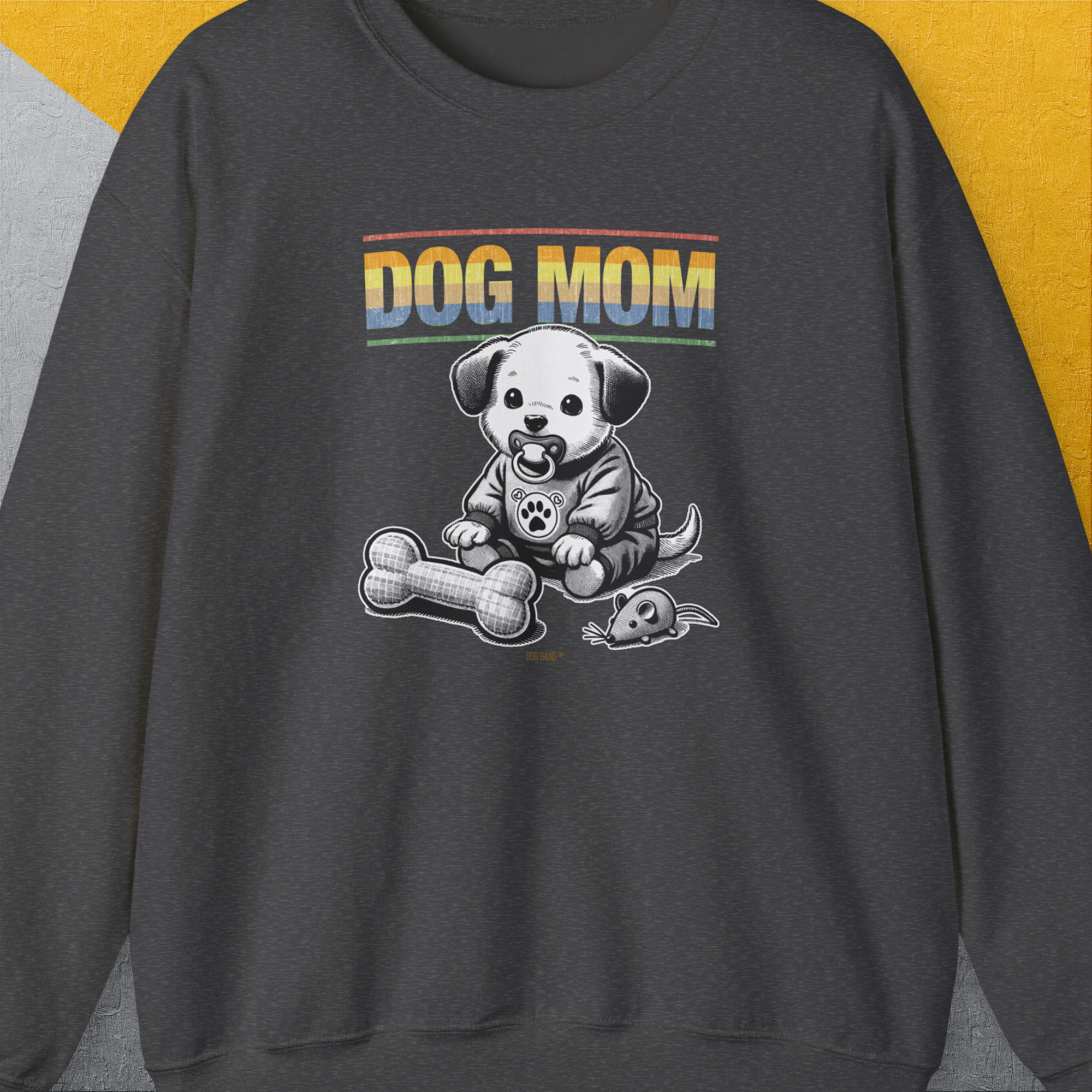Dog Mom Series, Volume 2, Unisex Sweatshirt-Dark Heather, a cool design with a funny saying from Dog Gang