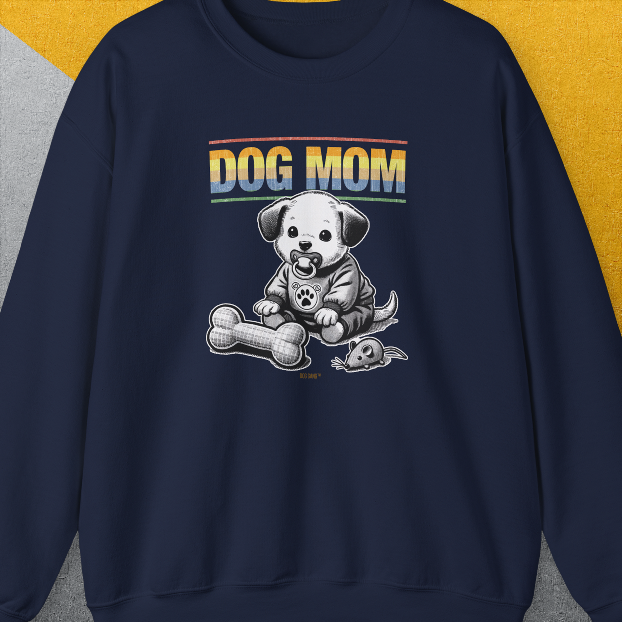 Dog Mom Series, Volume 2, Unisex Sweatshirt-Navy, Design by Dog Gang