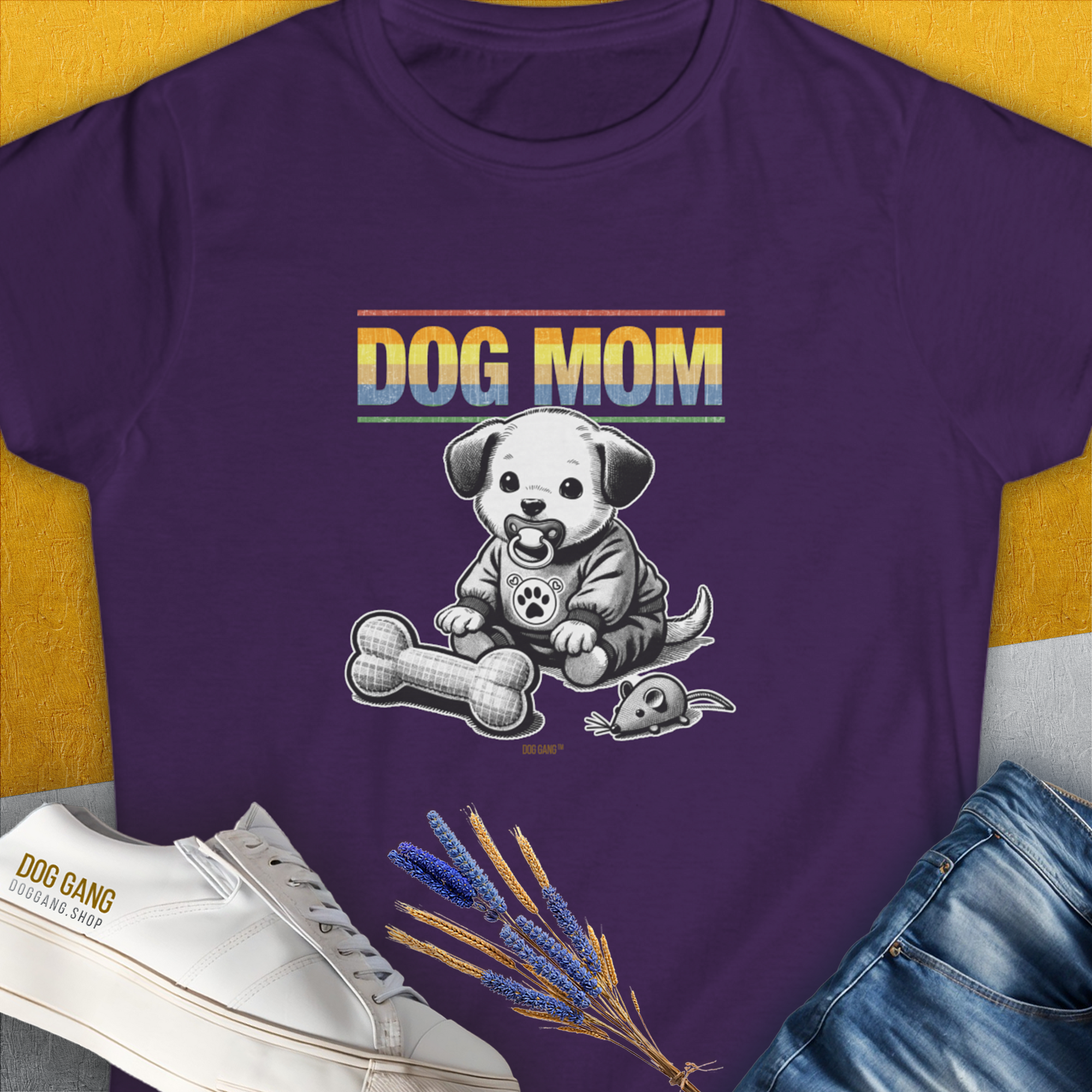Dog Mom Series, Volume 2, Women's T-Shirt-Purple, a cool and stylish design with a funny saying from Dog Gang