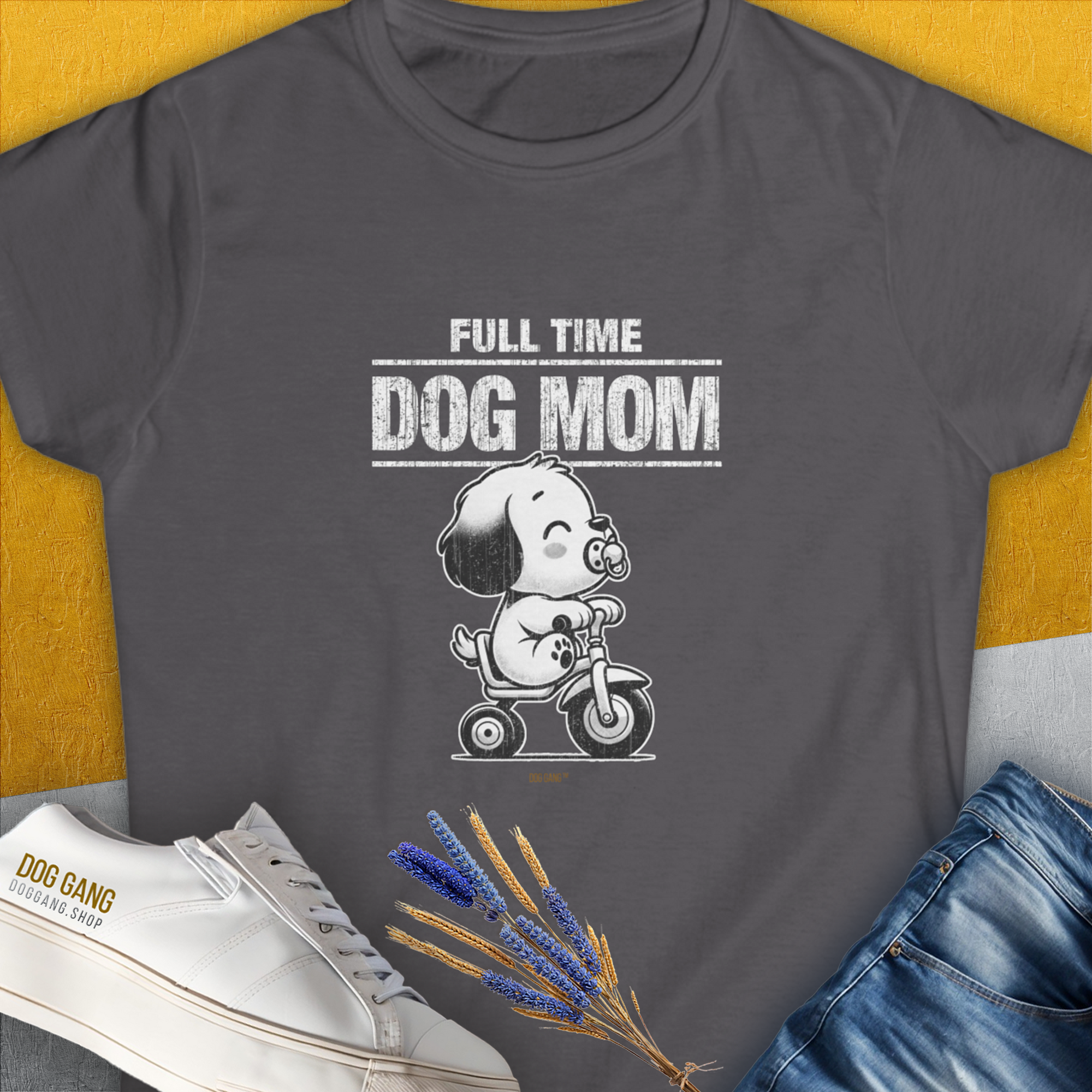 Dog Mom Series, Volume 3, Women's T-Shirt-Charcoal. A dog-themed Design from Dog Gang