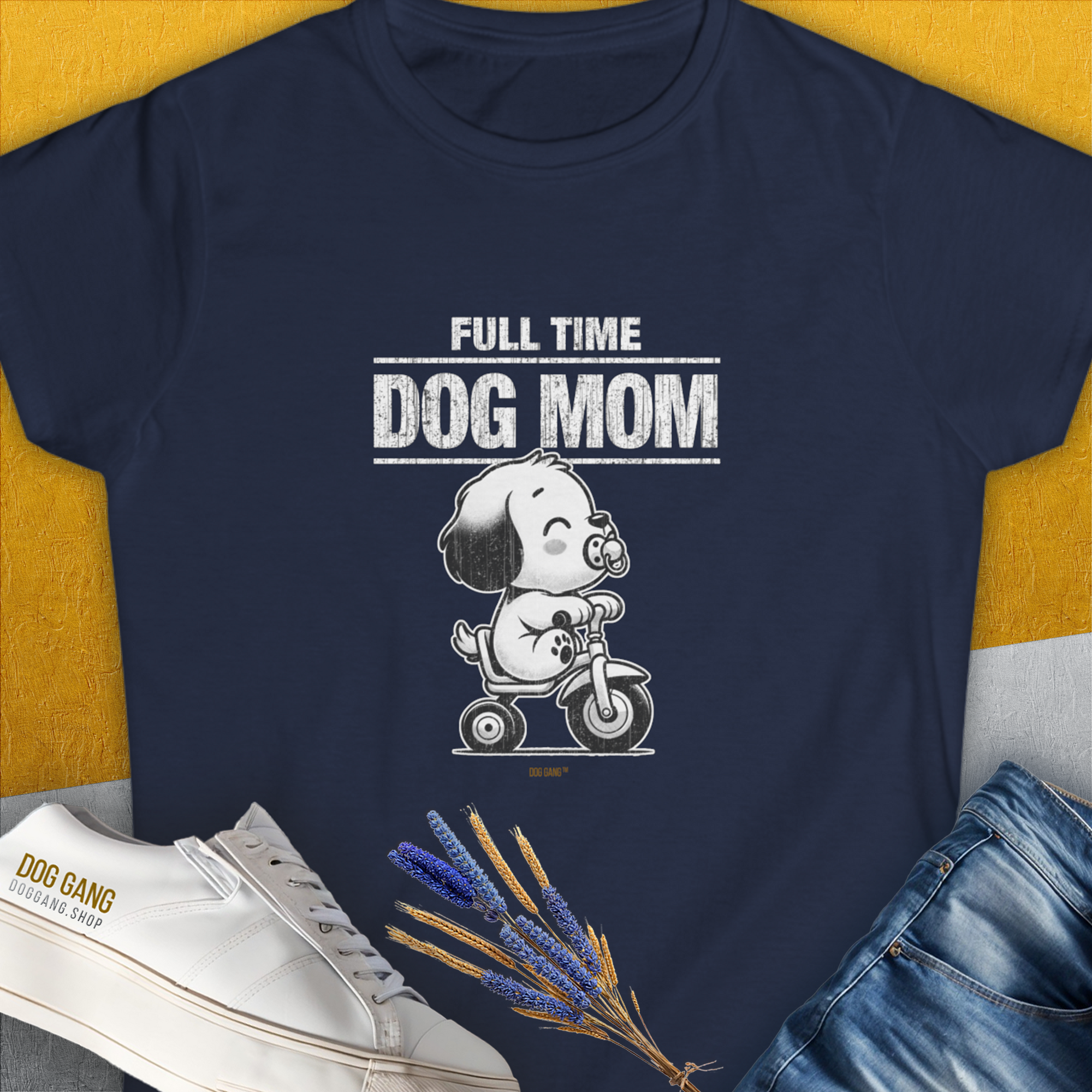 Dog Mom Series, Volume 3, Women's T-Shirt-Navy, a cool and stylish design with a funny saying from Dog Gang
