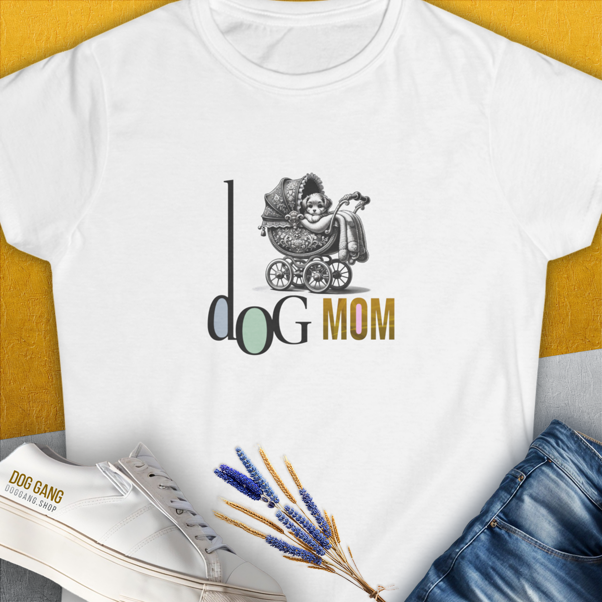 Dog Mom Series, Volume 5, Women's T-Shirt-White. For dog lovers and dog owners. Design by Dog Gang