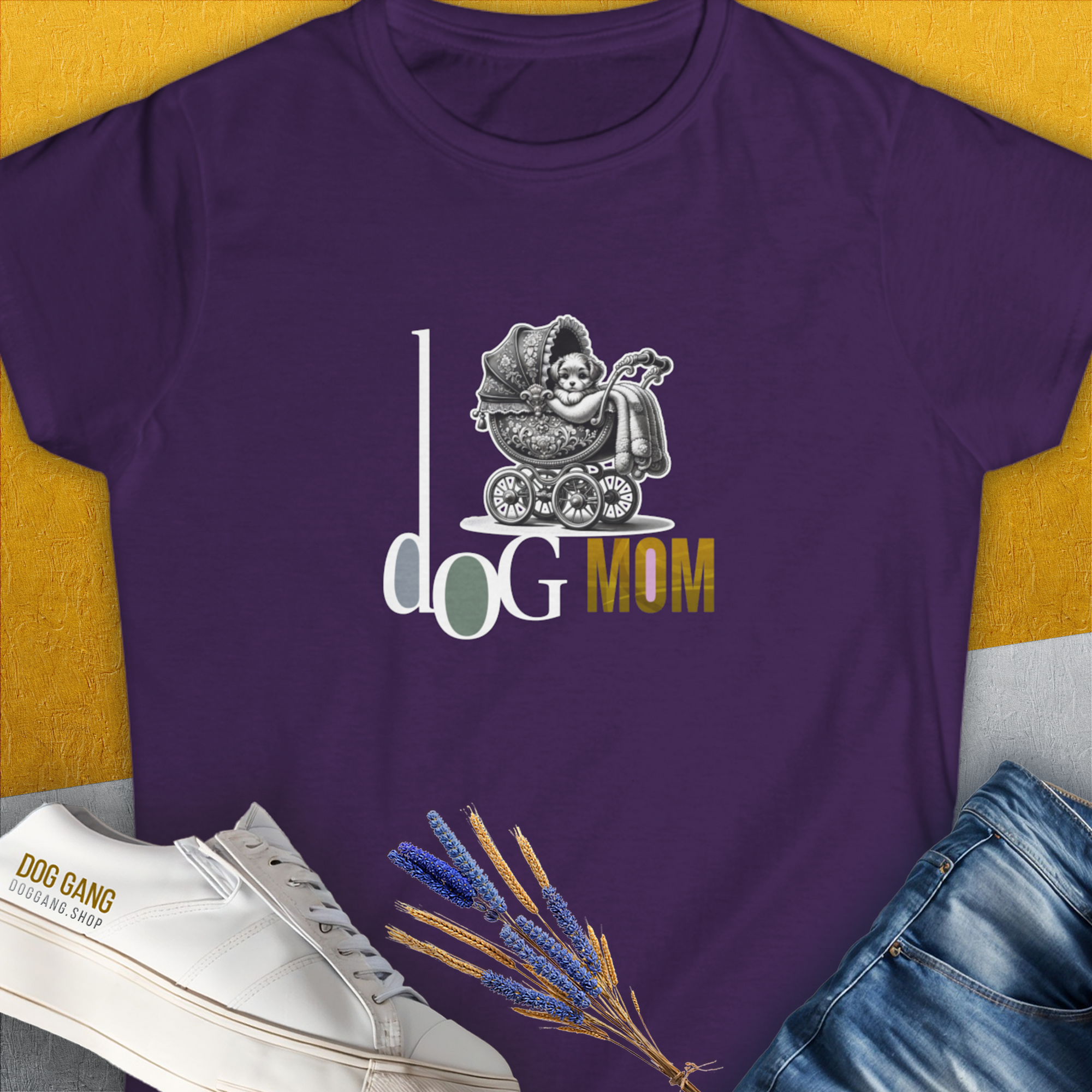 Dog Mom Series, Volume 5, Women's T-Shirt-Purple, a cool and stylish design with a funny saying from Dog Gang