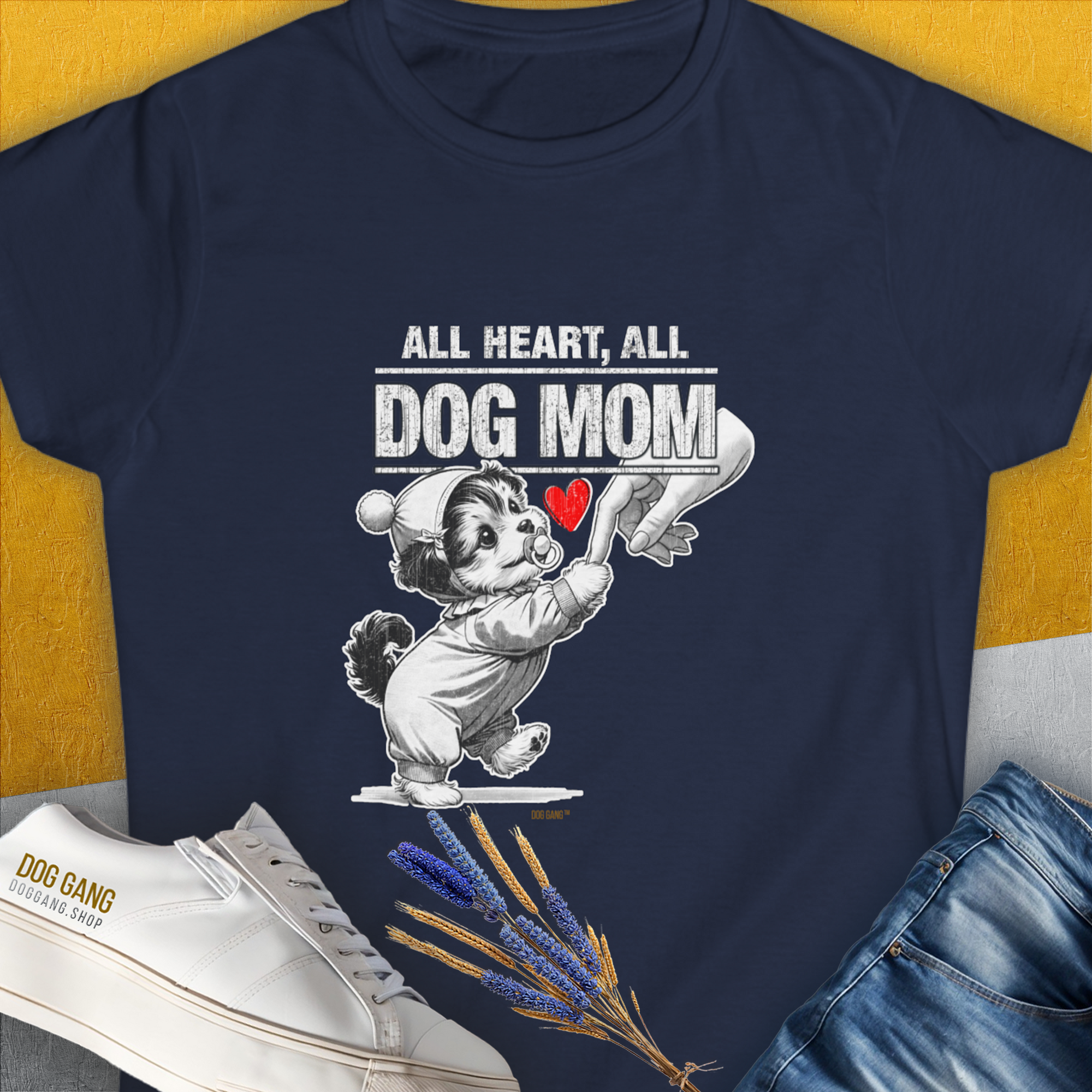 Dog Mom Series, Volume 9, Women's T-Shirt-Navy, a cool and stylish design with a funny saying from Dog Gang