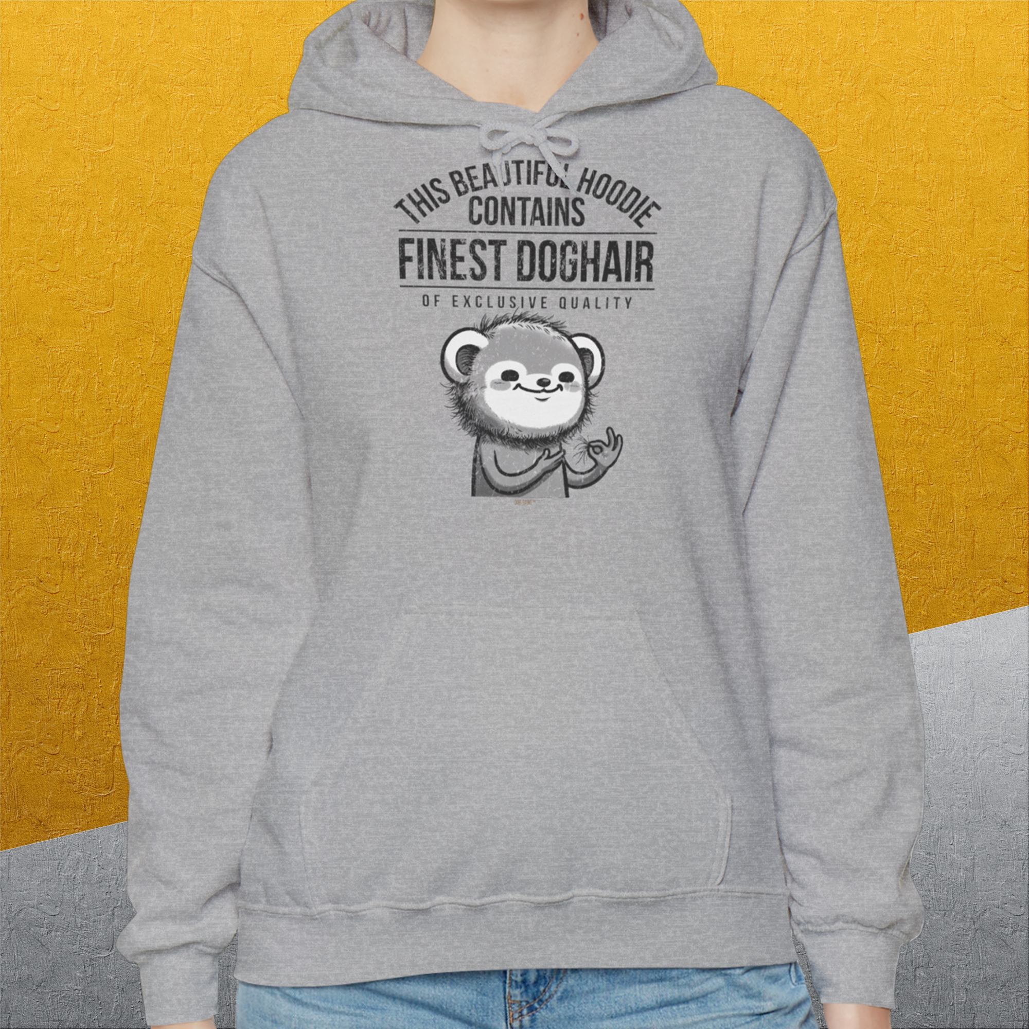 This Beautiful Hoodie Contains Finest Dog Hair Of Exclusive Quality, Volume 2, Unisex Hoodie-lustiger Spruch auf bequemen Shirt für Hundeliebhaber, Design by Dog Gang