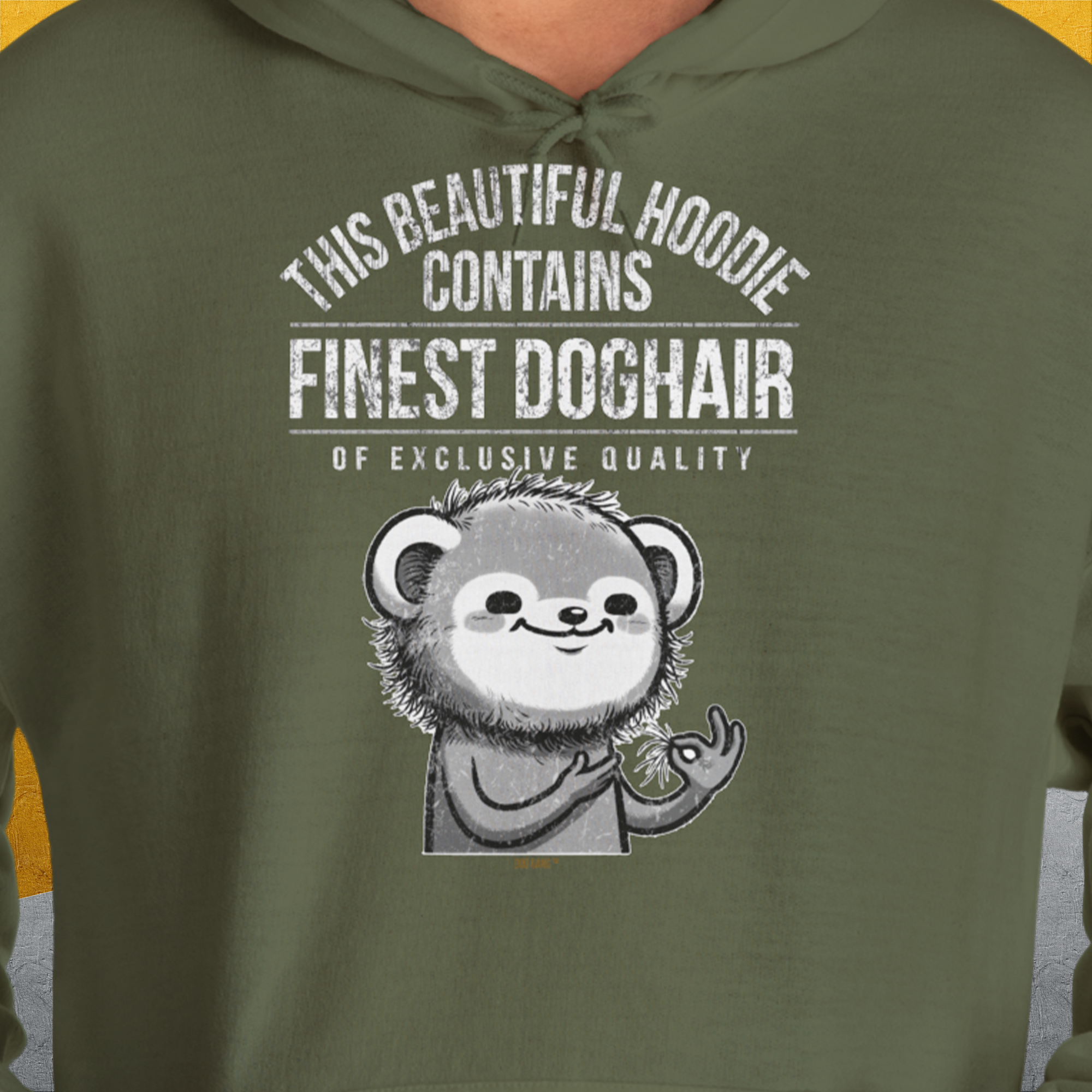 This Beautiful Hoodie Contains Finest Dog Hair Of Exclusive Quality, Volume 2, Unisex Hoodie-cooles Shirt mit lustigem Spruch für Hundefreunde, Design by Dog Gang