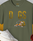 DOGS Series (D-GS), Volume 1, Unisex T-Shirt-Military Green, Design by Dog Gang