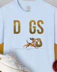 DOGS Series (D-GS), Volume 1, Unisex T-Shirt-Light Blue. A perfect gift for dog lovers and dog owners. Design by Dog Gang
