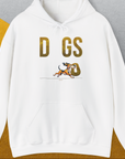 DOGS Series (D-GS), Volume 1, Unisex Hoodie-White, a cool and stylish design with a funny saying from Dog Gang