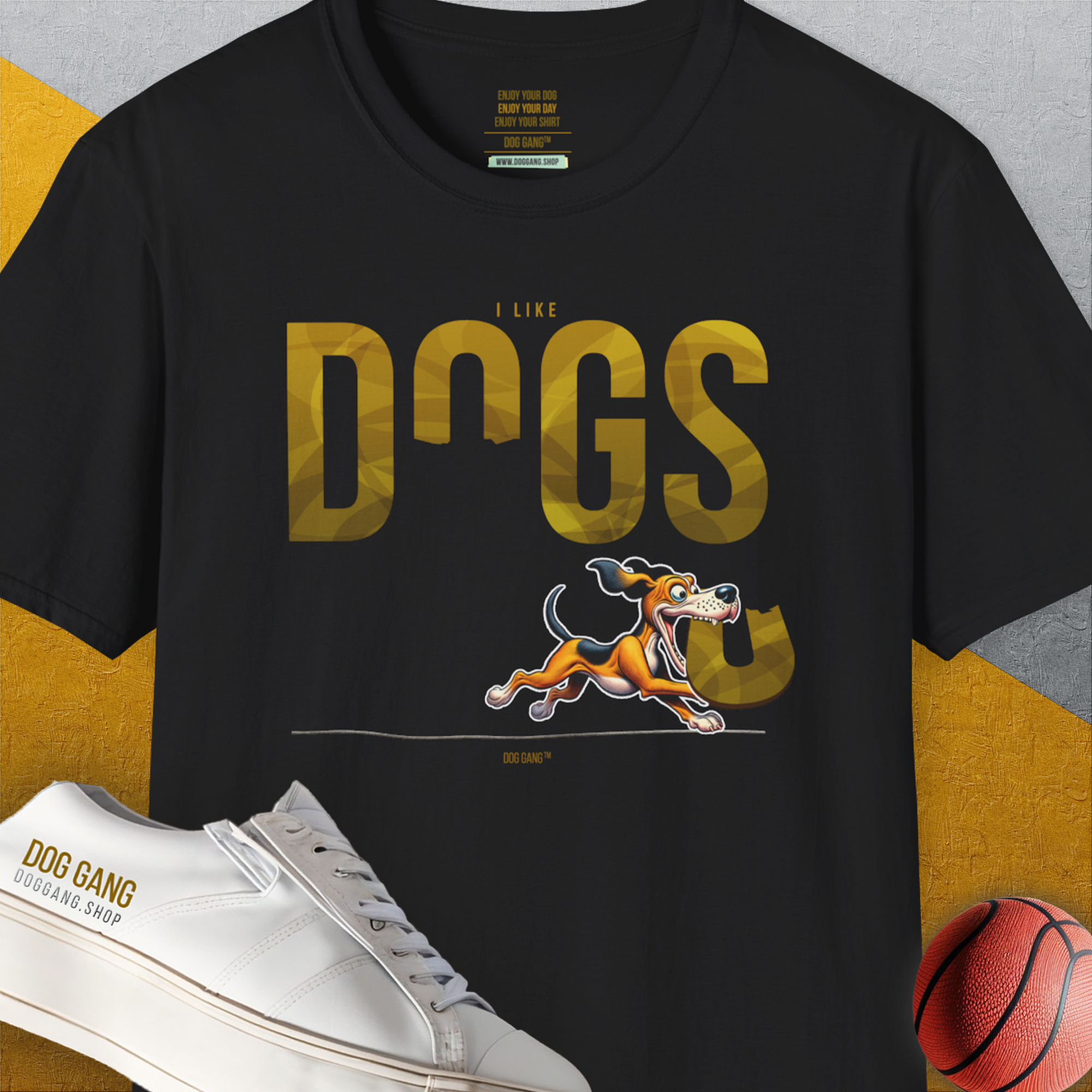 DOGS Series (D-GS), Volume 2, Unisex T-Shirt-Black, Design by Dog Gang