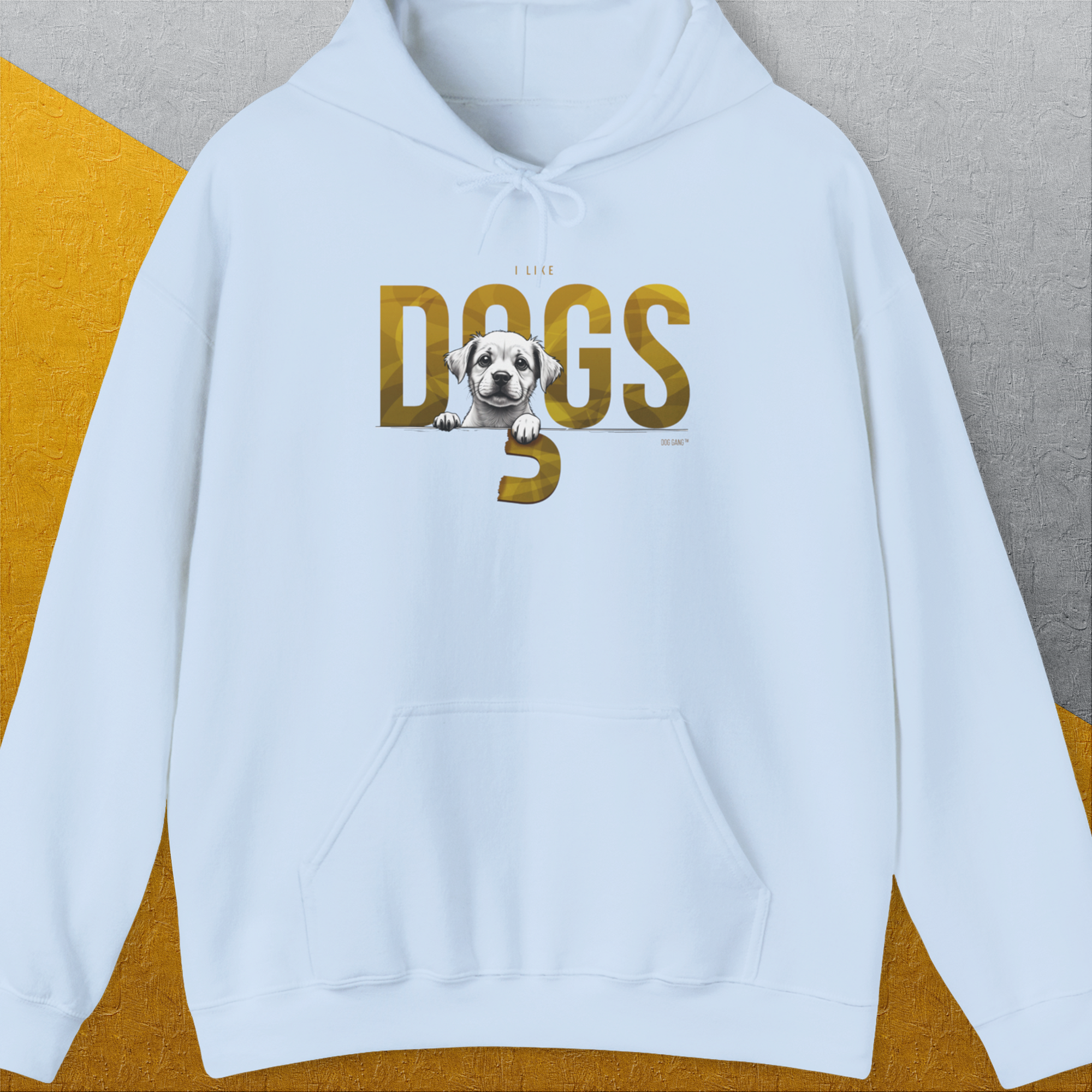 DOGS Series (D-GS), Volume 3, Unisex Hoodie-Light Blue, Design by Dog Gang