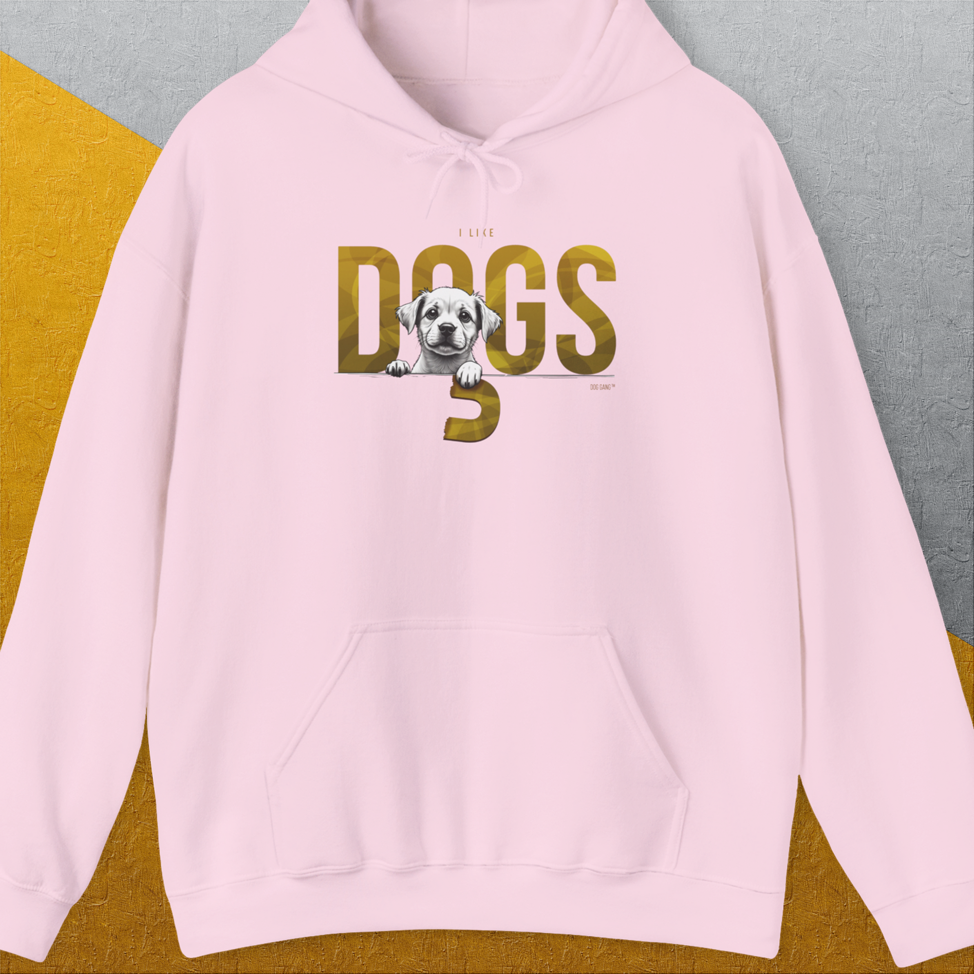 DOGS Series (D-GS), Volume 3, Unisex Hoodie-Light Pink, Design by Dog Gang