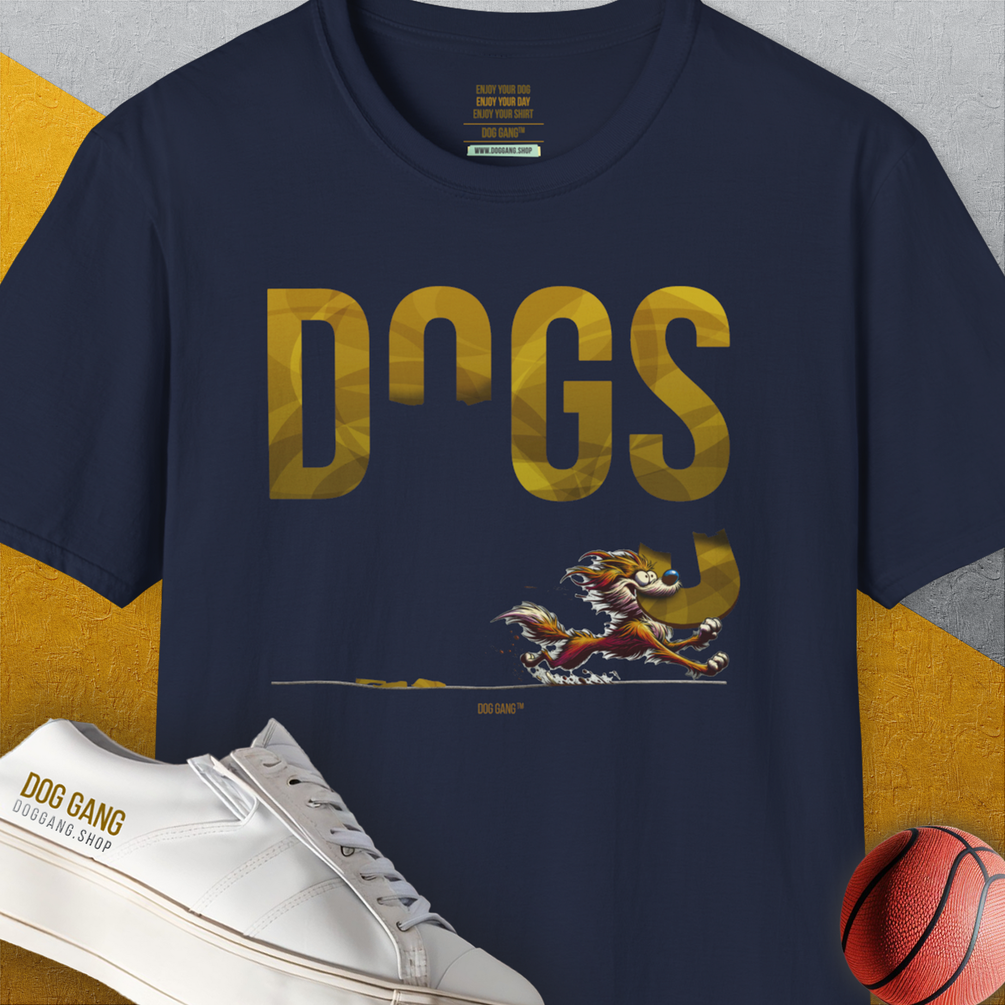 DOGS Series (D-GS), Volume 4, Unisex T-Shirt-Navy, Design by Dog Gang