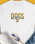 The DOGS Series (D-GS), Volume 3 womens t-shirt showcases I LIKE DOGS and an adorable puppy illustration—perfect for any dog lover. Designed by Dog Gang.