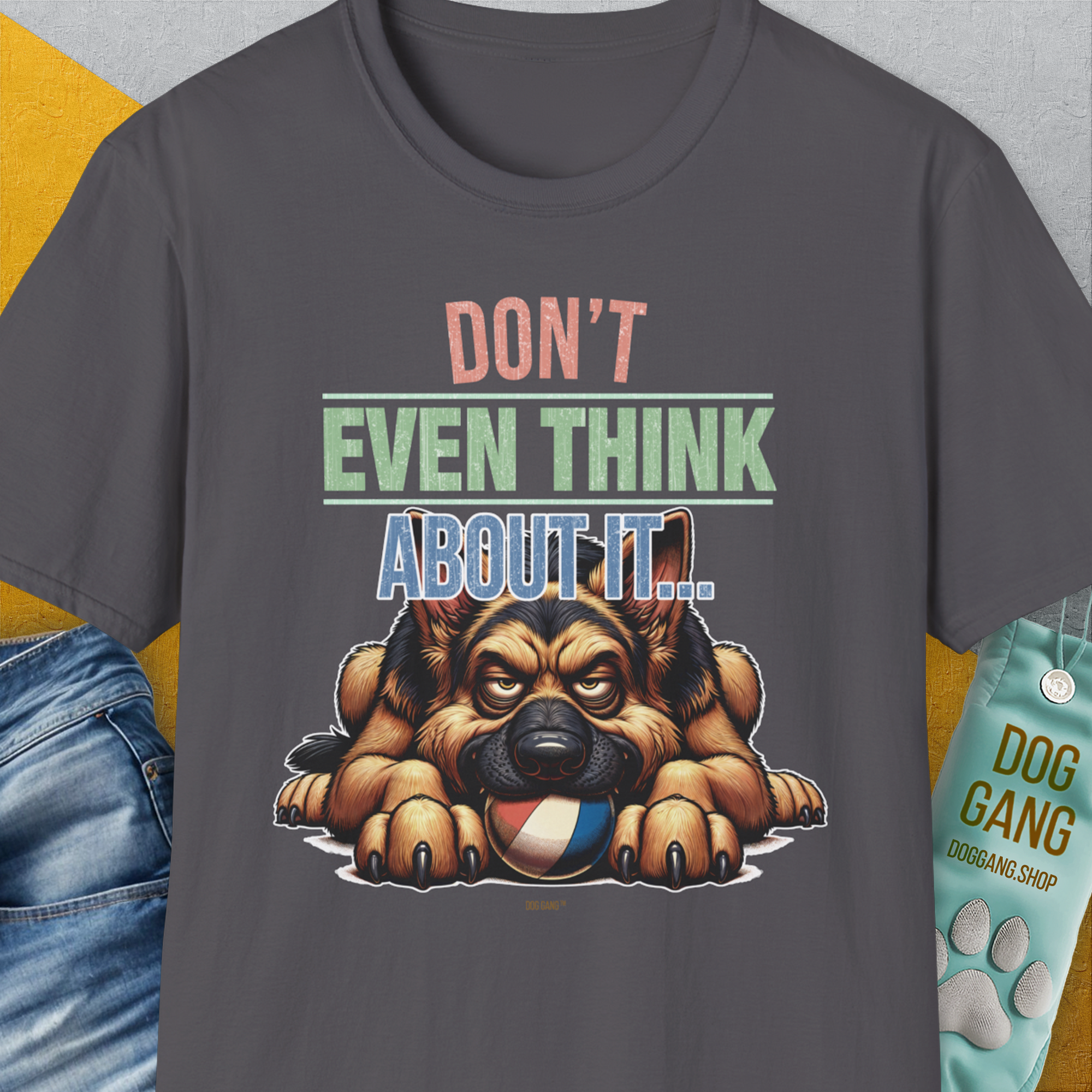 Don't Even Think About It..., Volume 4, Unisex T-Shirt-Charcoal, Design by Dog Gang