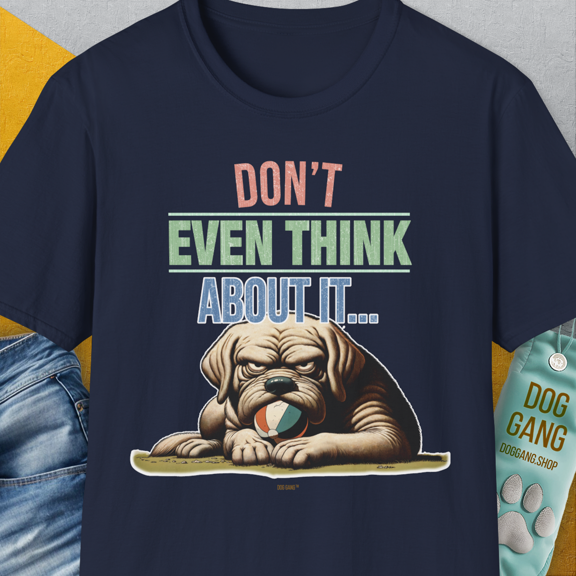 Don't Even Think About It..., Volume 6, Unisex T-Shirt-Navy, Design by Dog Gang
