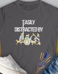 Easily Distracted By Dogs Series, Volume 1, Women's T-Shirt-Charcoal. A dog-themed Design from Dog Gang