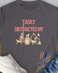 Easily Distracted By Dogs Series, Volume 2, Women's T-Shirt-Charcoal. A dog-themed Design from Dog Gang