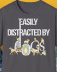 Easily Distracted By Dogs Series, Volume 1, Unisex T-Shirt-Charcoal, Design by Dog Gang